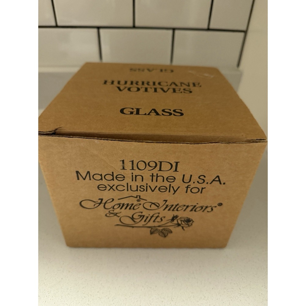 Home Interiors Candle Peg Votive Hurricane 1109 Lot of 4 Vintage